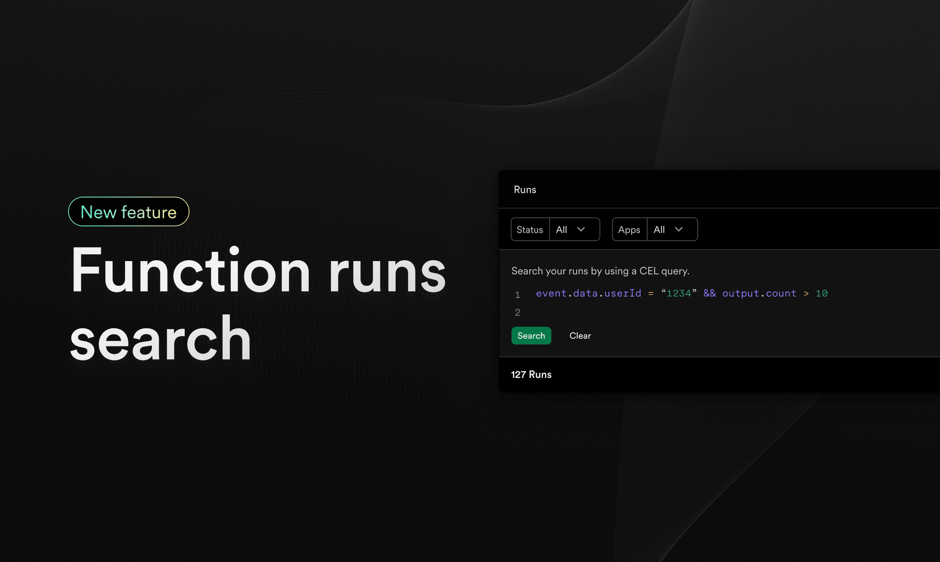 Featured image for Announcing: Function runs search blog post